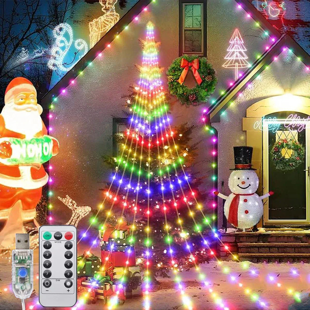 Waterfall Tree Fairy Light Usb 8 Modes Curtain Light LPO