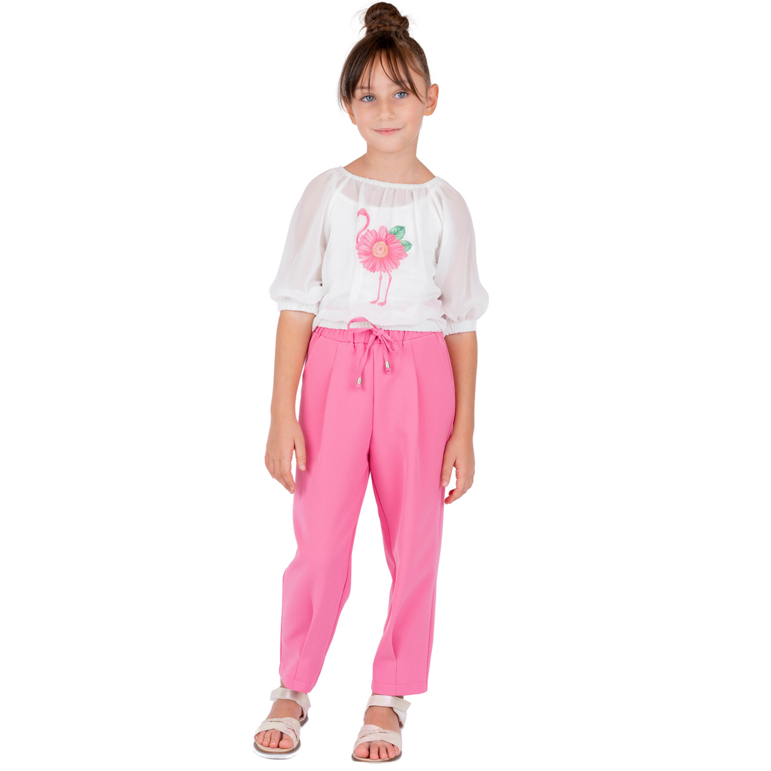 Stylish Flamingo Girls Casual Set-0