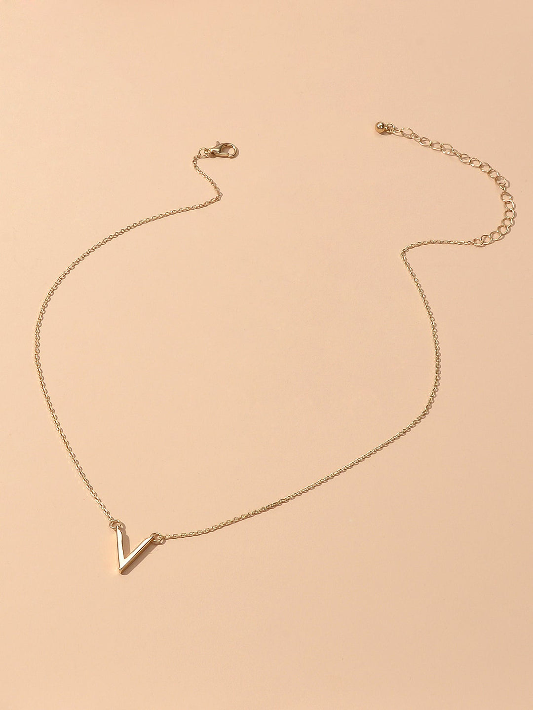Initial V Pendant Necklace Victory Geometric Choker Boho Chain Lover Jewellery Feelontop Jewellery