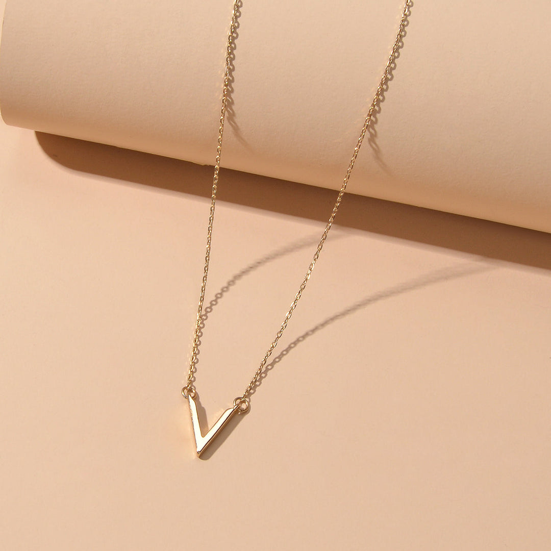 Initial V Pendant Necklace Victory Geometric Choker Boho Chain Lover Jewellery Feelontop Jewellery