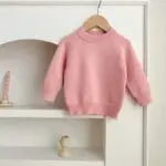 Baby Girl 4 Colors Solid Knitting Sweater Round Collar Pullover MyKids-USA