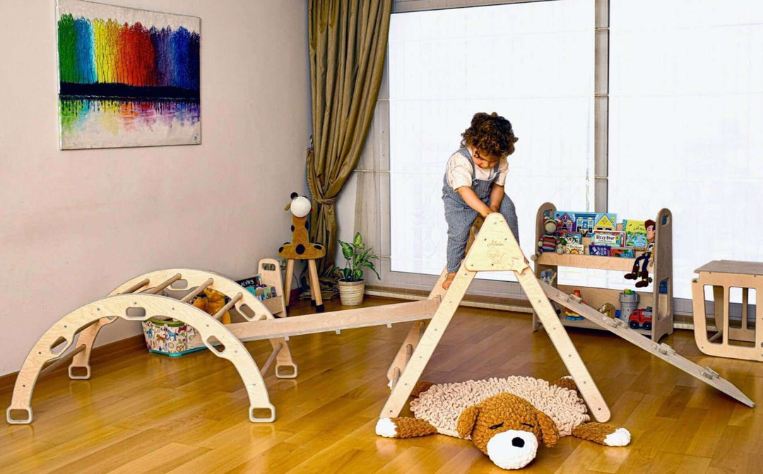 Montessori Climbing Set / Climbing Triangle - Arch / Rocker with 2 Ramps / 4 Pieces Set Kidodido