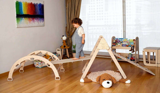 Montessori Climbing Set / Climbing Triangle - Arch / Rocker with 2 Ramps / 4 Pieces Set Kidodido