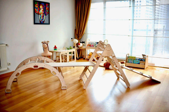 Montessori Climbing Set / Climbing Triangle - Arch / Rocker with 2 Ramps / 4 Pieces Set Kidodido