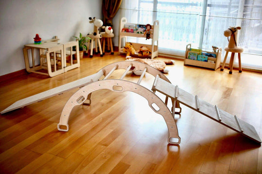 Montessori Climbing Set / Climbing Triangle - Arch / Rocker with 2 Ramps / 4 Pieces Set Kidodido