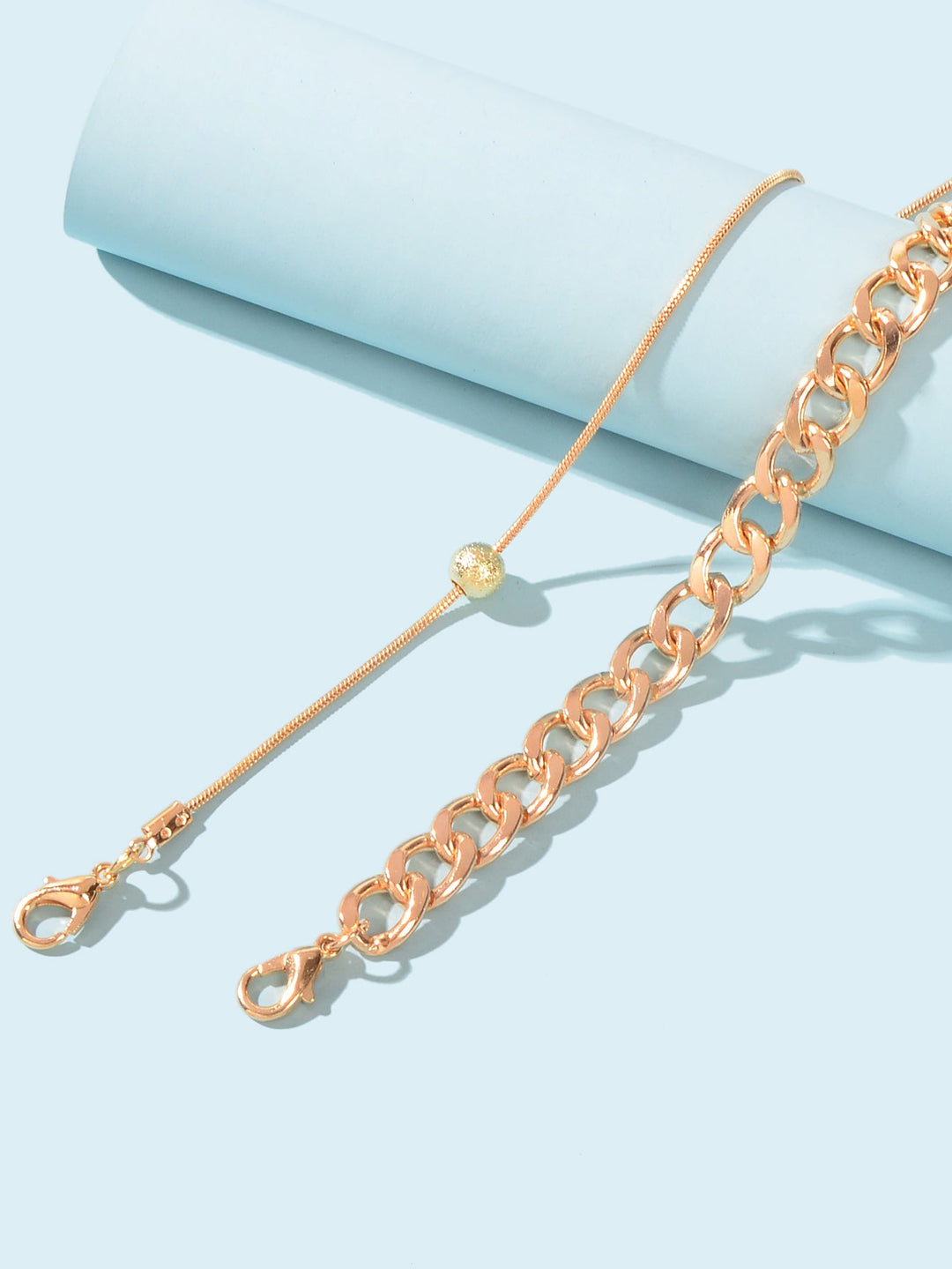 2 pcs Gold Cuban Link Layered Anklets Women Boho Beach Foot Jewellery Party Gift Feelontop Jewellery