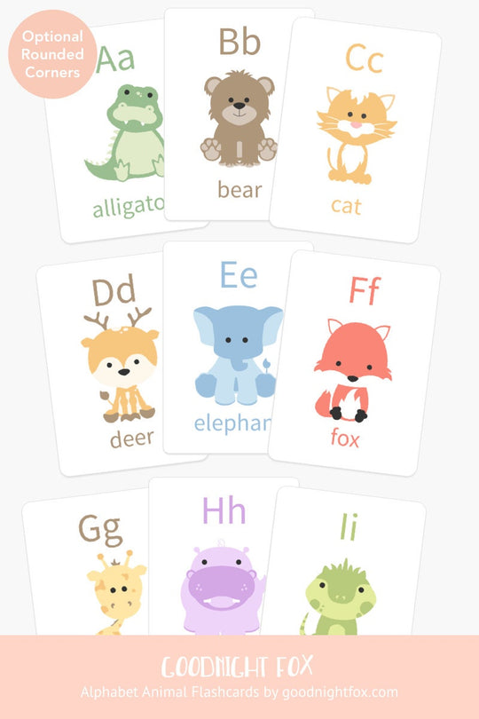 Animal Alphabet Flashcards A-Z | ABC Learning Cards for Toddlers & Preschoolers GoodnightFox