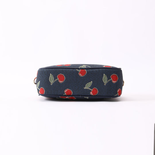 Signare London - Cherry Camera Crossbody Bag on Blue Backdrop Signare Tapestry