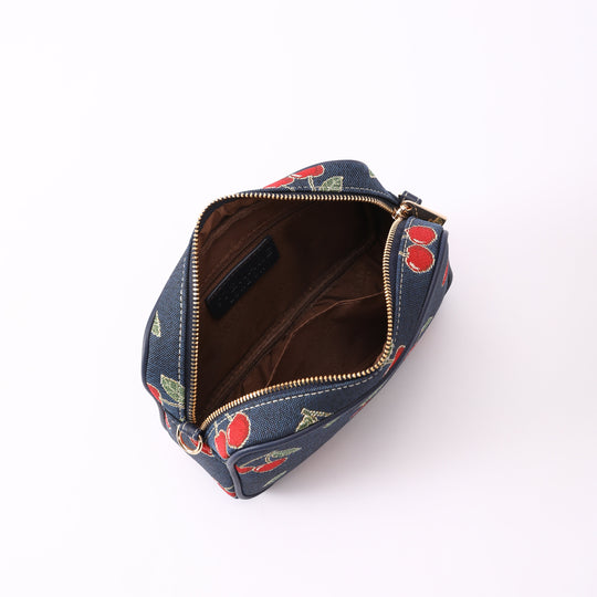 Signare London - Cherry Camera Crossbody Bag on Blue Backdrop Signare Tapestry