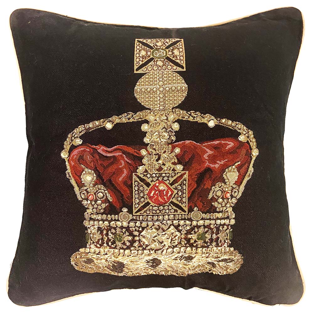 Crown Black - Cushion Cover 45cm*45cm Signare Tapestry