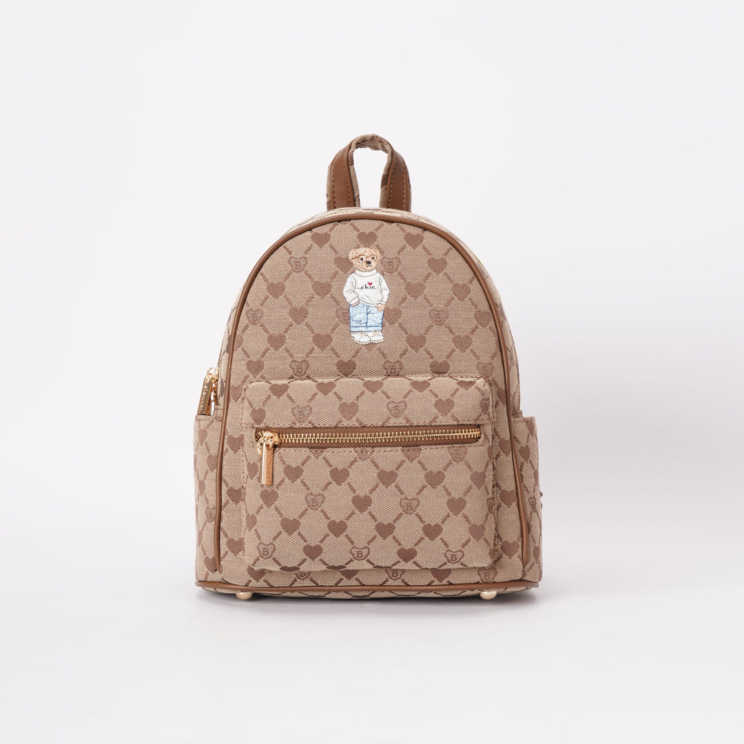 Signare London - B-Loved Small Rucksack on Beige Monogram Signare Tapestry