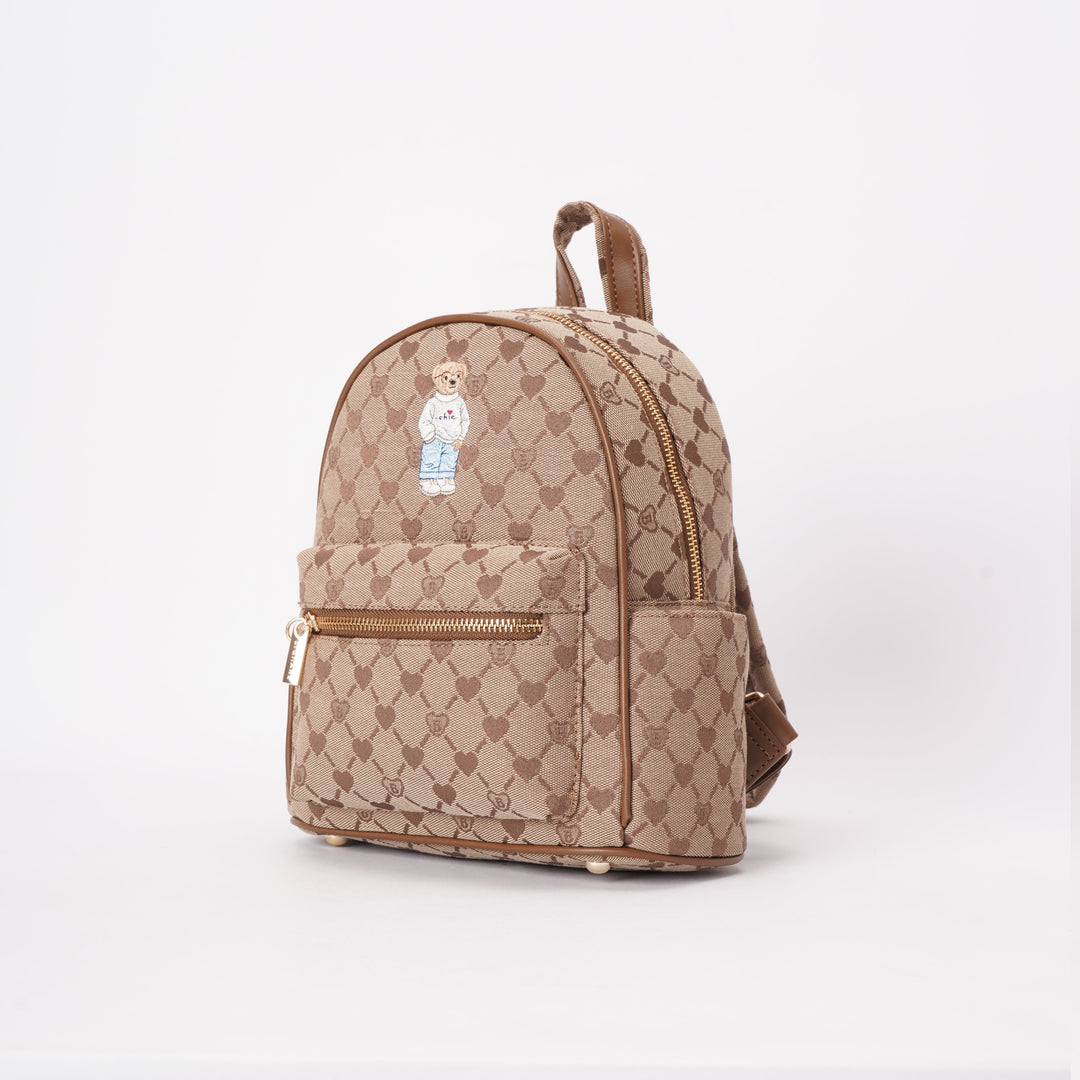 Signare London - B-Loved Small Rucksack on Beige Monogram Signare Tapestry