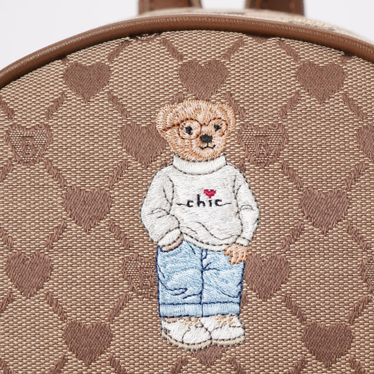 Signare London - B-Loved Small Rucksack on Beige Monogram Signare Tapestry