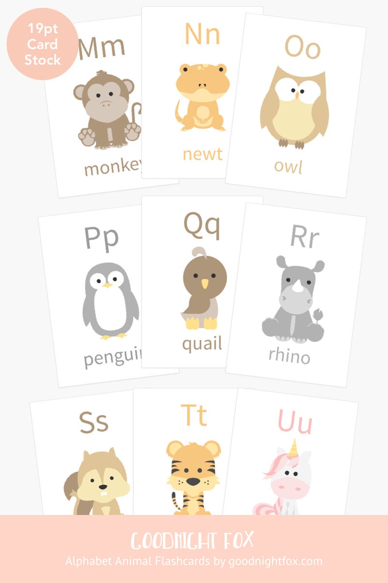 Animal Alphabet Flashcards A-Z | ABC Learning Cards for Toddlers & Preschoolers GoodnightFox
