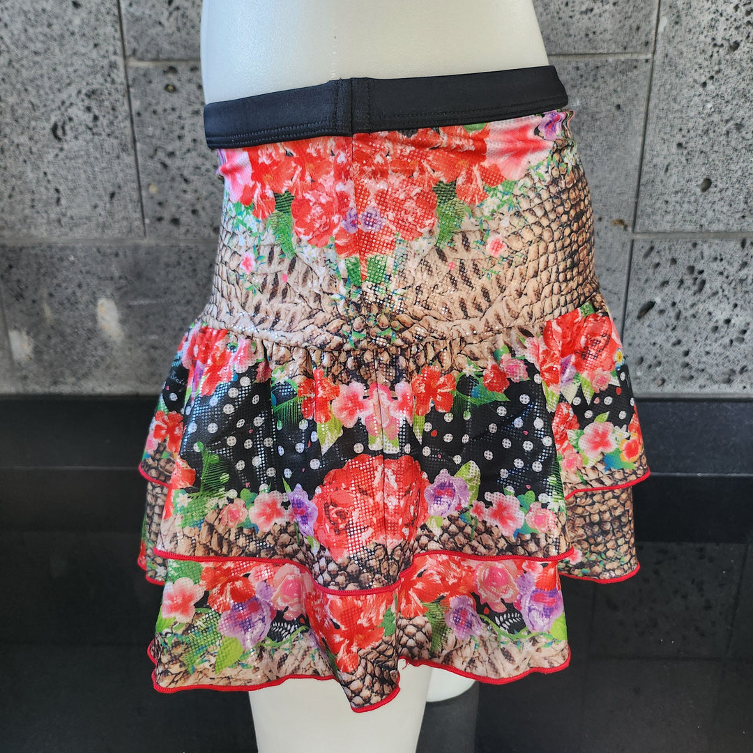 Loco Boutique Snake Double Ruffled Skirt Loco Boutique