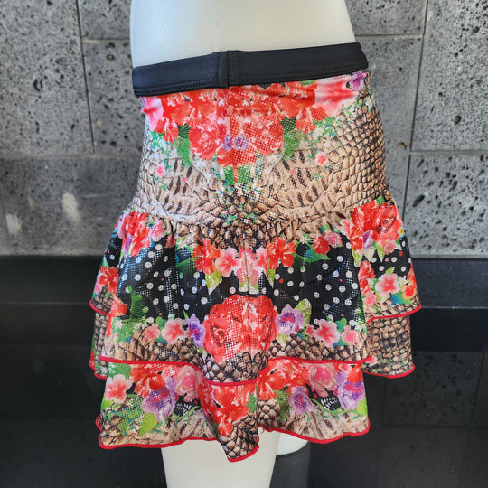 Loco Boutique Snake Double Ruffled Skirt Loco Boutique