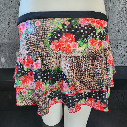 Loco Boutique Snake Double Ruffled Skirt Loco Boutique
