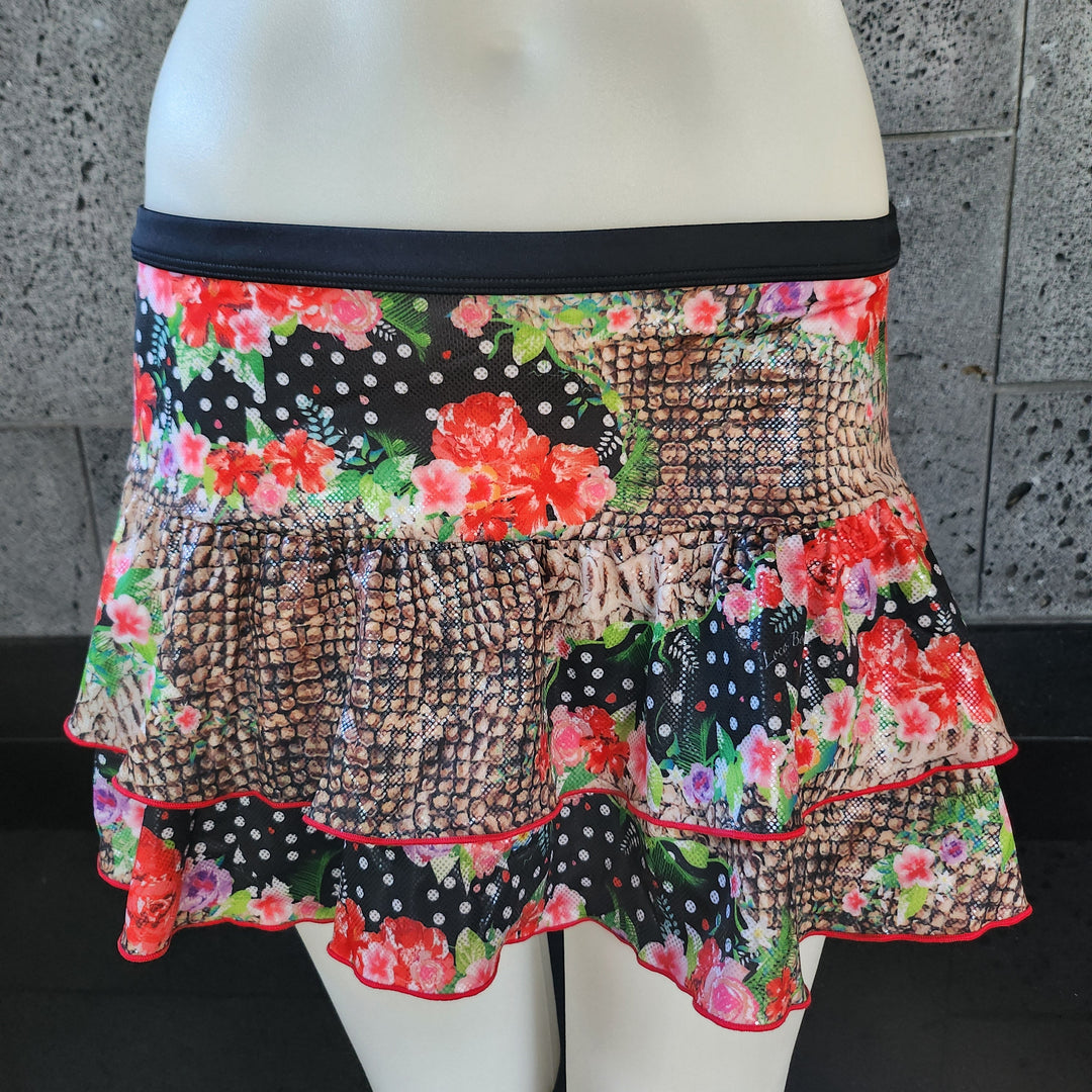 Loco Boutique Snake Double Ruffled Skirt Loco Boutique