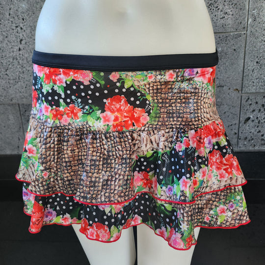 Loco Boutique Snake Double Ruffled Skirt Loco Boutique