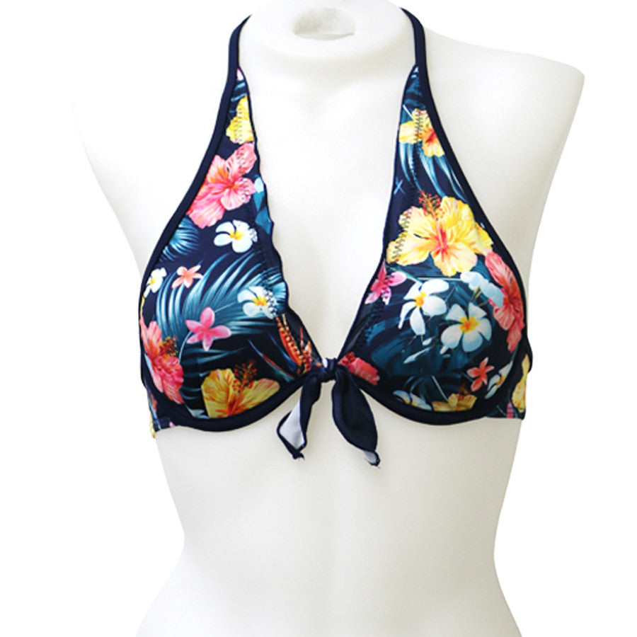 Loco Boutique Hawaiian Flower Ruffle Underwire Loco Boutique