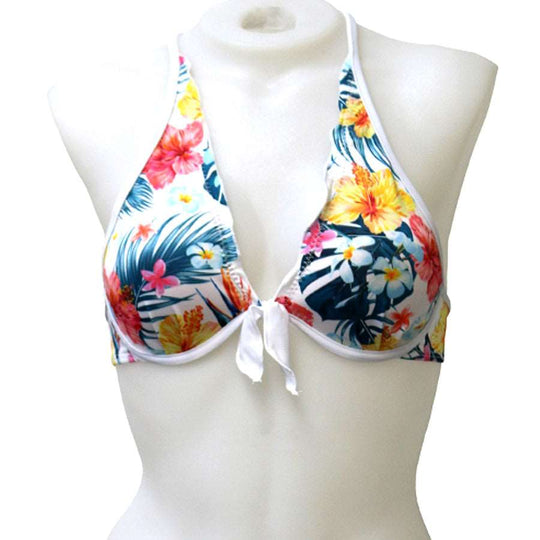 Loco Boutique Hawaiian Flower Ruffle Underwire Loco Boutique