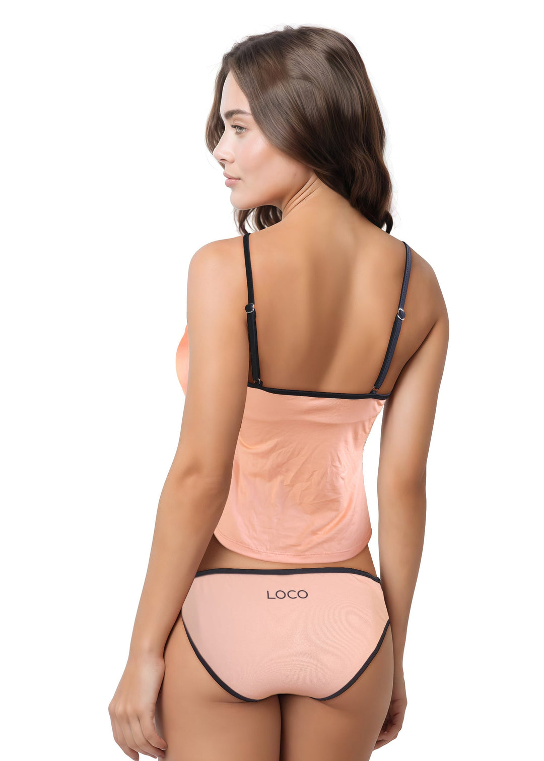 Loco Boutique Neon Black Piping Strappy Sides Bikini Bottom Loco Boutique