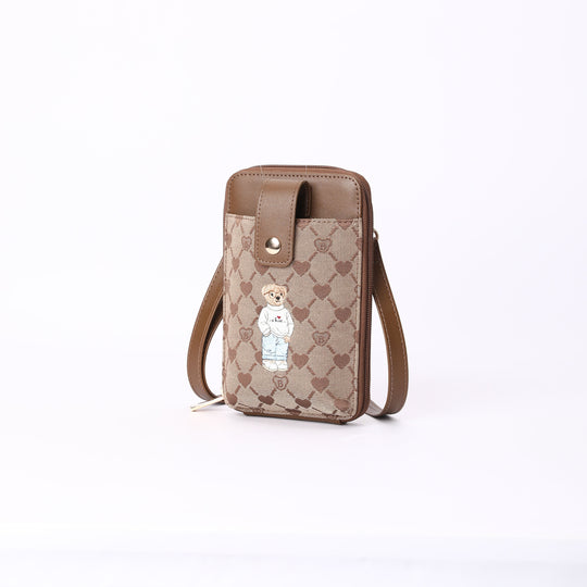 Signare London - B-Loved Smart Phone bag on Beige Monogram Signare Tapestry