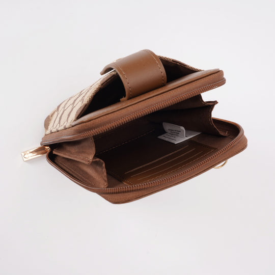 Signare London - B-Loved Smart Phone bag on Beige Monogram Signare Tapestry
