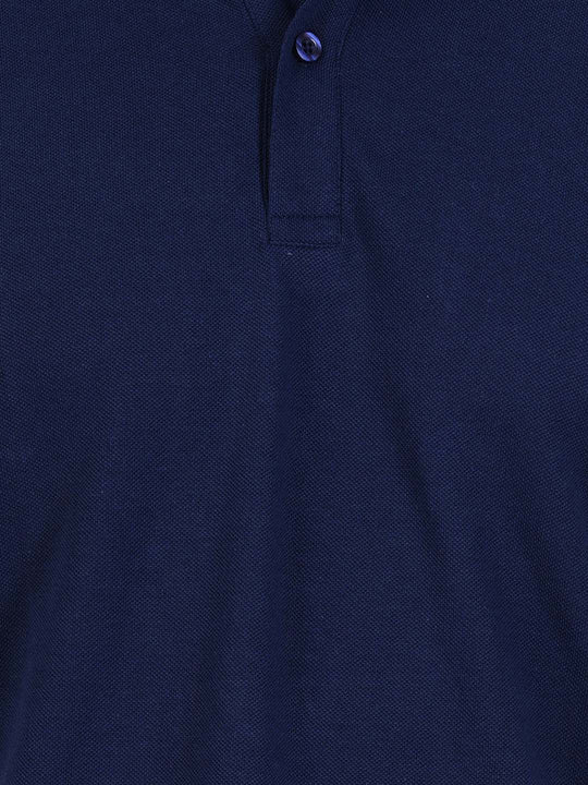 Polo collar Cotton Tshirt for men and women for summer breathable cool soft fine fabric navy blue