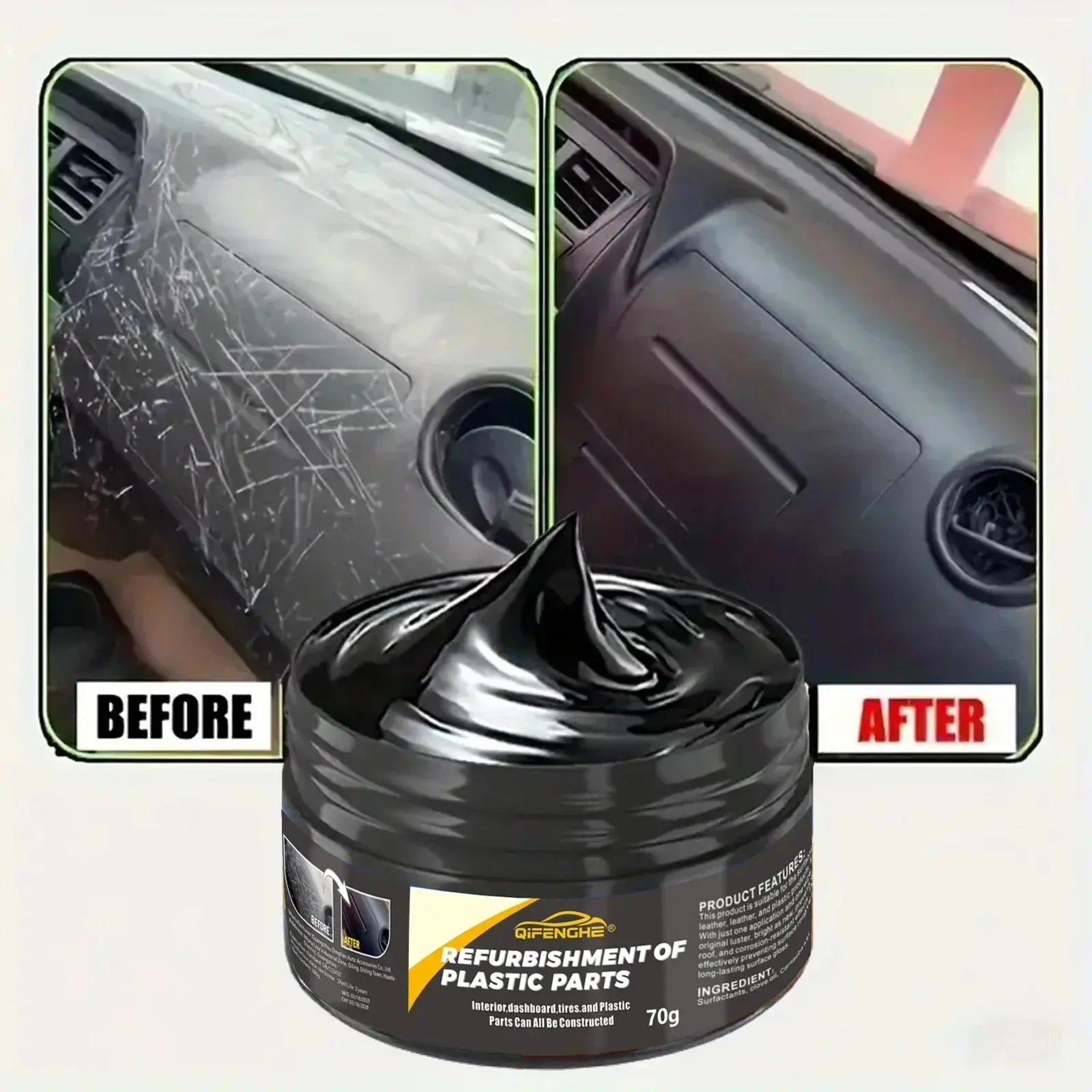 automotive plastic repair agent-interior and exterior plastic polishing wax, scratch repair anti-aging cream, suitable for tires Shop1103356111 Store