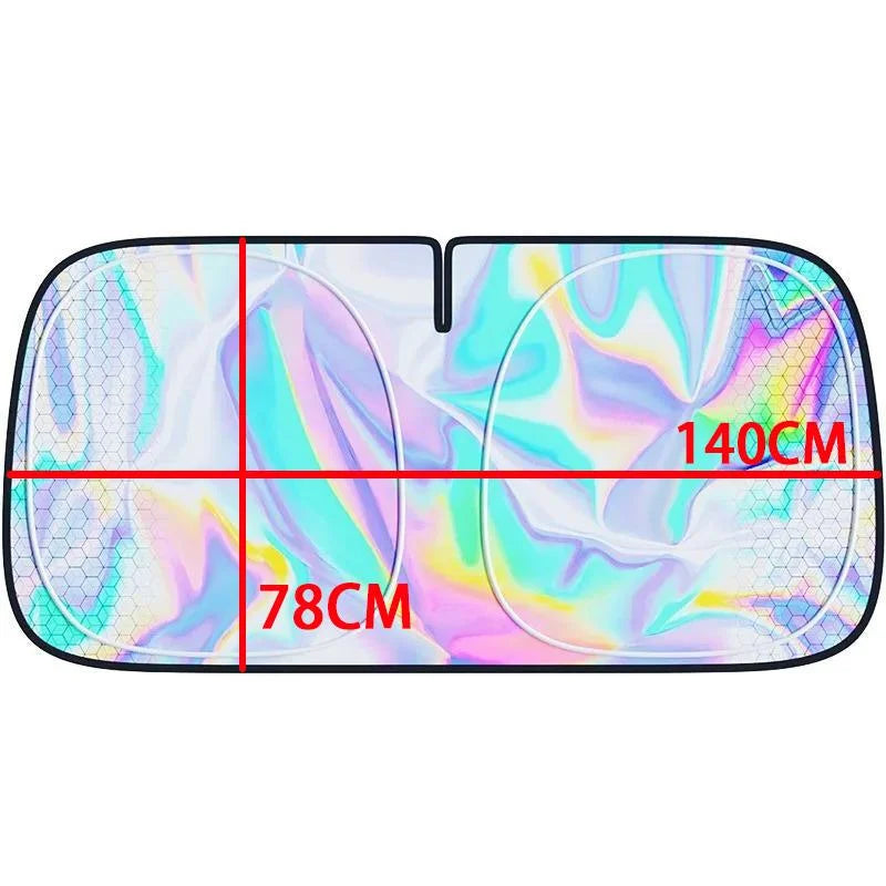 Foldable Car Windshield Sun Shade UV Protection Black OBA