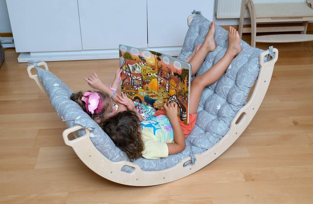 Climbing Arch / Rocker with Dinosaur Pattern Pillow Kidodido