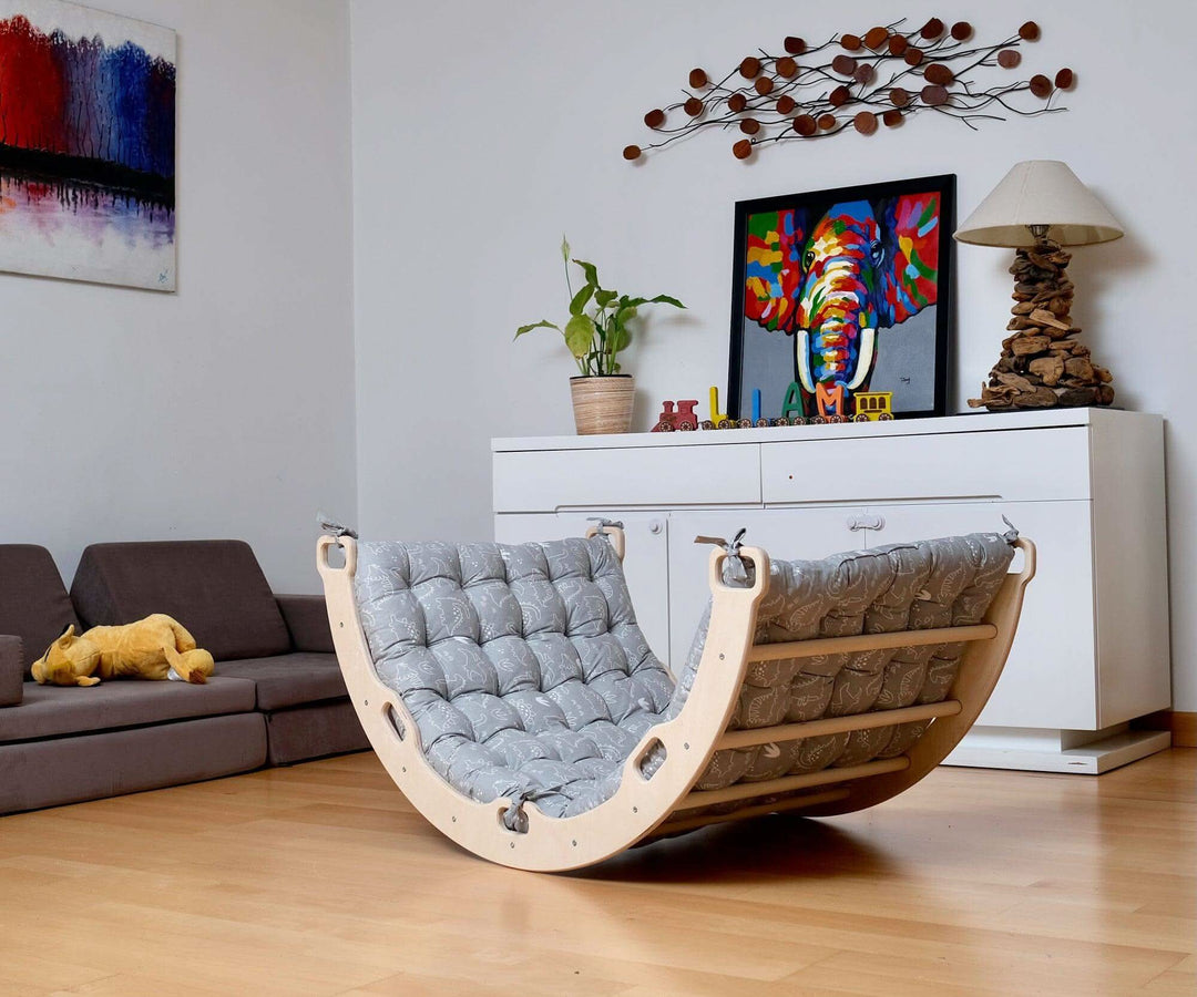 Climbing Arch / Rocker with Dinosaur Pattern Pillow Kidodido