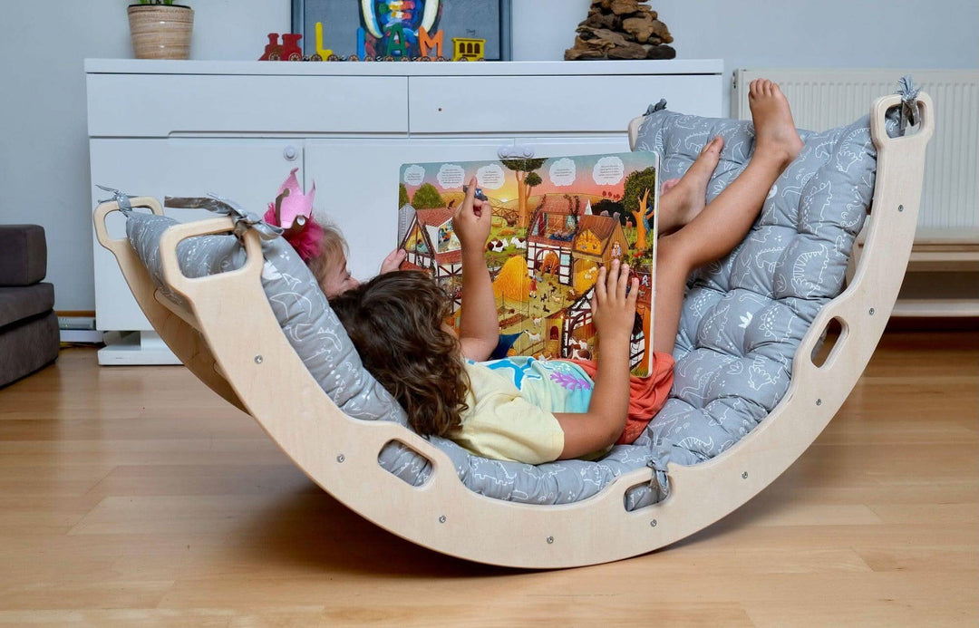 Climbing Arch / Rocker with Dinosaur Pattern Pillow Kidodido