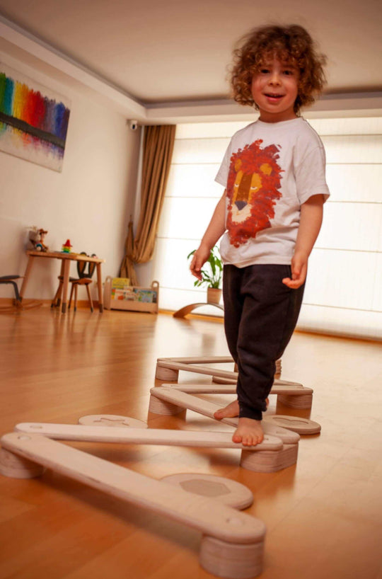 Montessori Balance Beam and Stepping Stones Set Kidodido