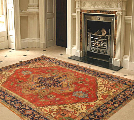 Canvello Serapi Hand-Knotted Wool Rug-11'10" X 12' Canvellollc