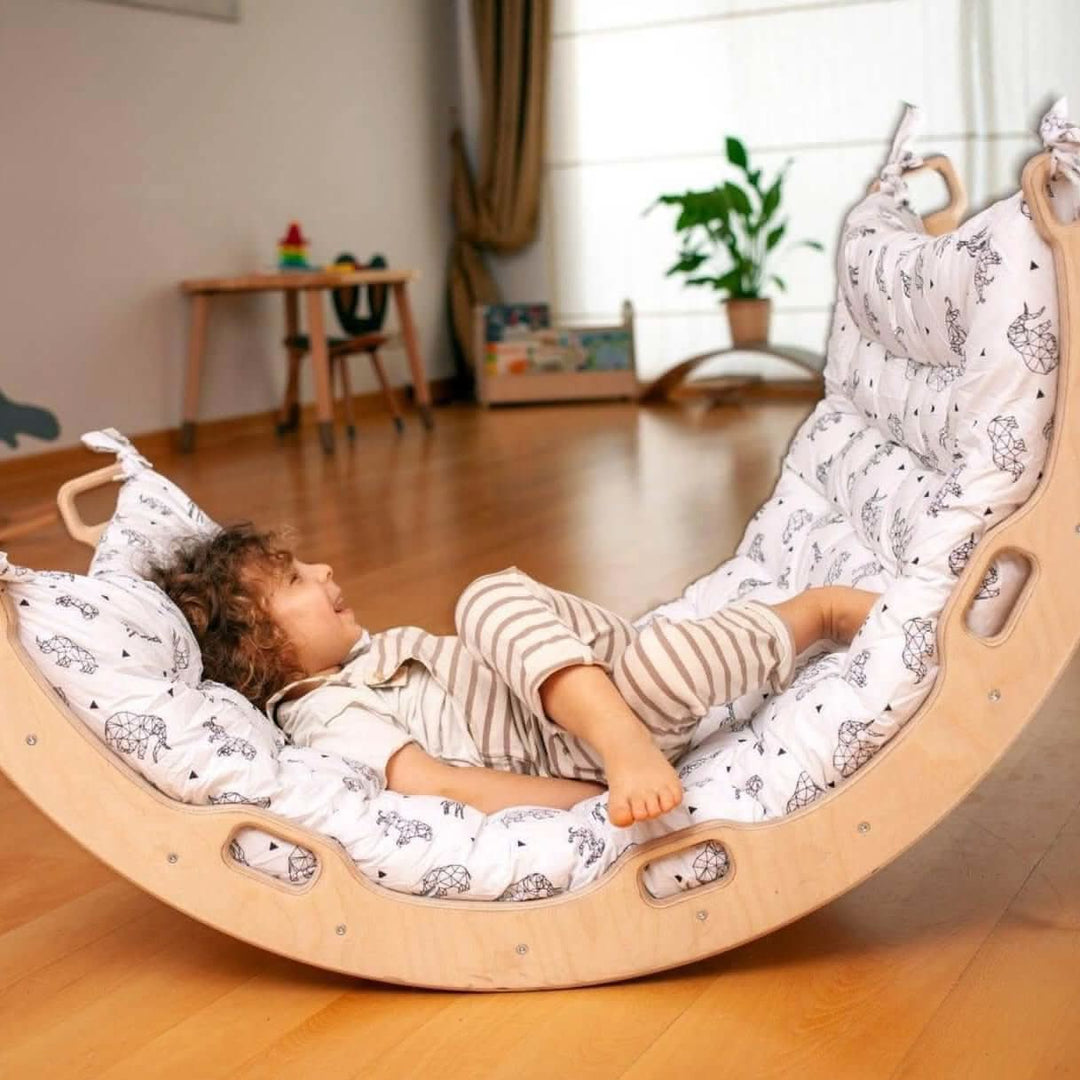 Climbing Arch / Rocker with Origami Pattern Pillow Kidodido