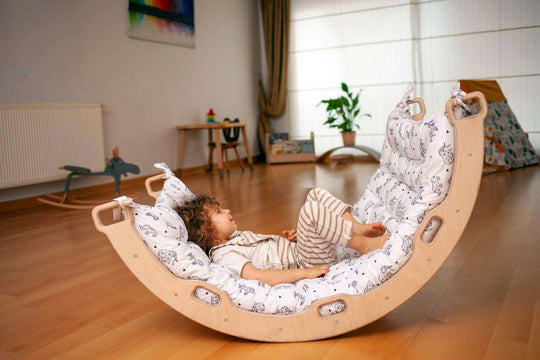 Climbing Arch / Rocker with Origami Pattern Pillow Kidodido