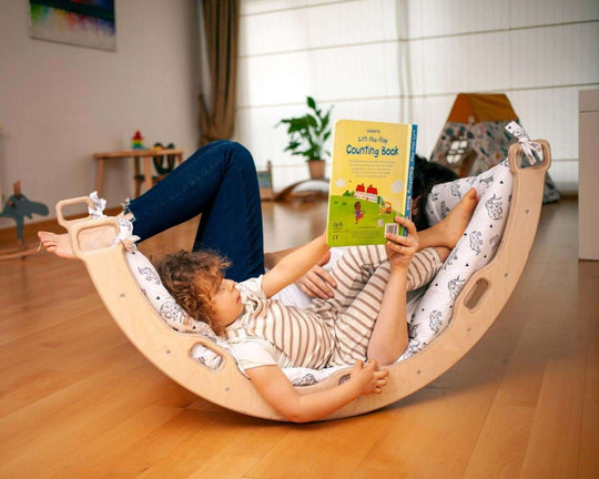 Climbing Arch / Rocker with Origami Pattern Pillow Kidodido
