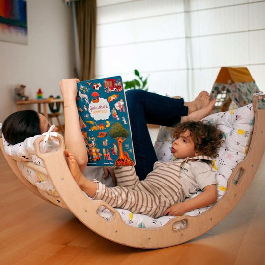 Climbing Arch / Rocker with Flamingo Pattern Pillow Kidodido