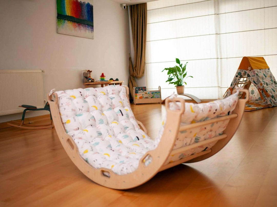Climbing Arch / Rocker with Flamingo Pattern Pillow Kidodido