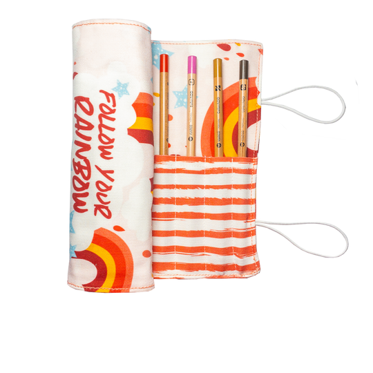 Pink Rainbow Long Pencil Case CaribHeaven