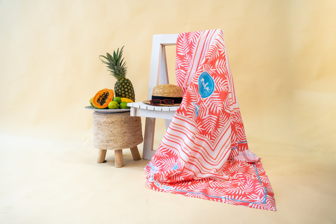 Super Towel Pink Leafs CaribHeaven