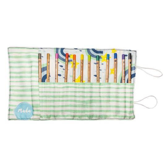 Blue Rainbow Long Pencil Case CaribHeaven