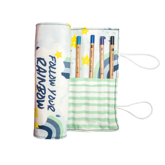 Blue Rainbow Long Pencil Case CaribHeaven
