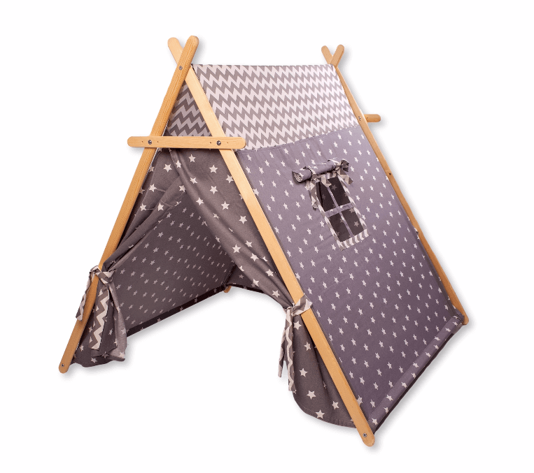 Gray Stars Play Tent and Play Mat Kidodido