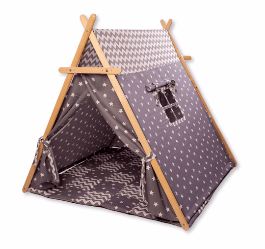 Gray Stars Play Tent and Play Mat Kidodido