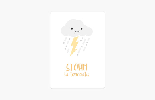 Weather Flashcards for Toddlers | Bilingual English & Spanish Learning Cards for Preschoolers GoodnightFox