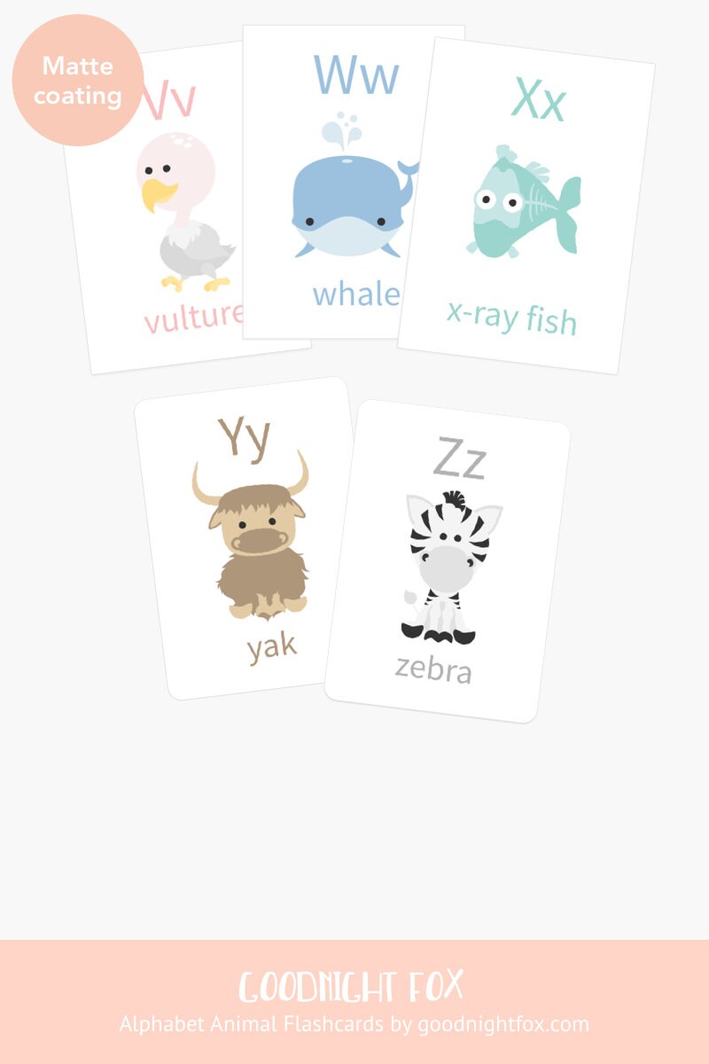 Animal Alphabet Flashcards A-Z | ABC Learning Cards for Toddlers & Preschoolers GoodnightFox