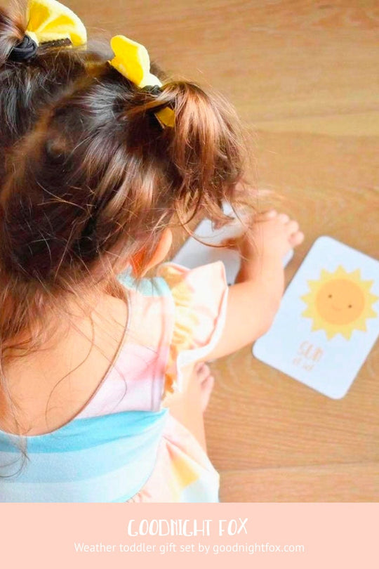 Weather Flashcards for Toddlers | Bilingual English & Spanish Learning Cards for Preschoolers GoodnightFox
